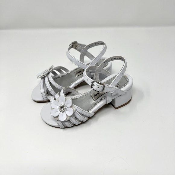 Rachel Shoes White Block Heel Sandals Size 8 Toddler - Picture 4 of 6